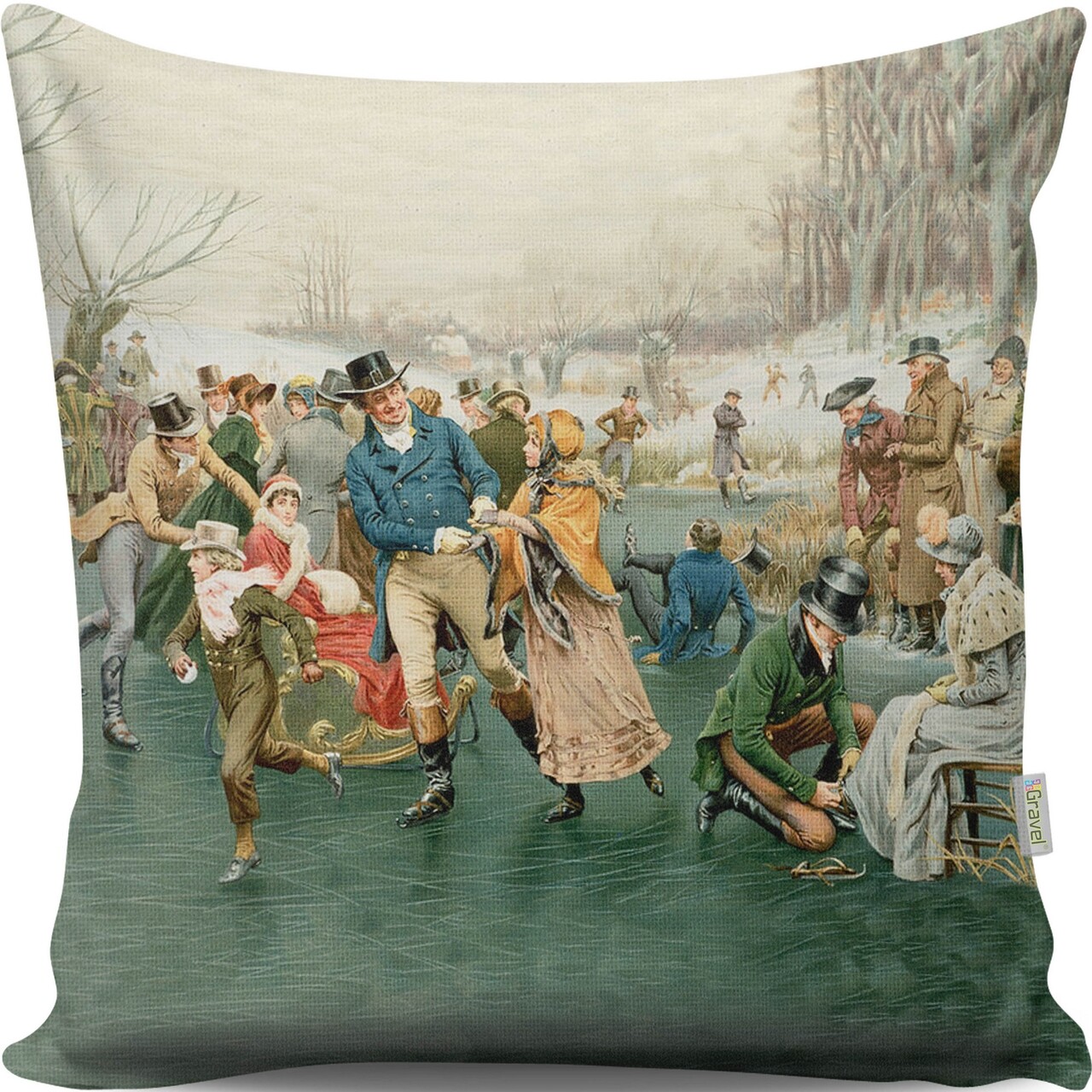 Perna decorativa, Gravel, A13029, 43x43 cm, policoton, multicolor - imagine 3